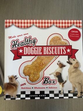 Healthy Doggie Biscuit Box and biscuit cutters and cookbook